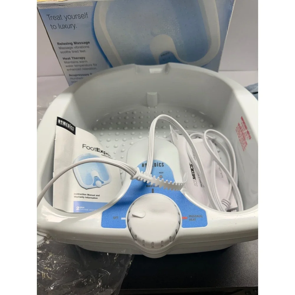 HoMedics FootExpert Luxury Foot Bath with Heat and Massage White FB-50